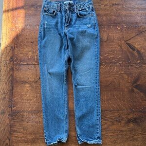GRLFRND Vintage Wash Straight Leg Jeans